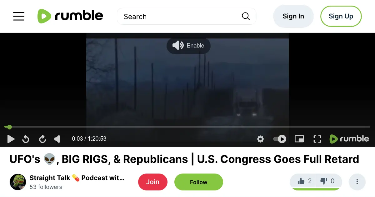 UFO's , BIG RIGS, & Republicans | U.S. Congress Goes Full Retard — UFO's , BIG RIGS, & Republicans | U.S. Congress Goes Full Retard · Go Ad-Free with Rumble Premium · Straight Talk Podcast with Professor Red Pill.