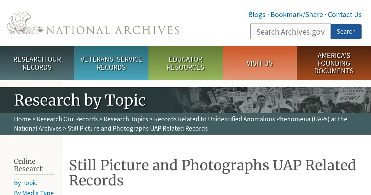 Still Picture and Photographs UAP Related Records | National ... — ... UFOs (Unidentified Flying Objects) (Photograph No ... (UAPs) at the National Archives > Still Picture and Photographs UAP Related Records ...