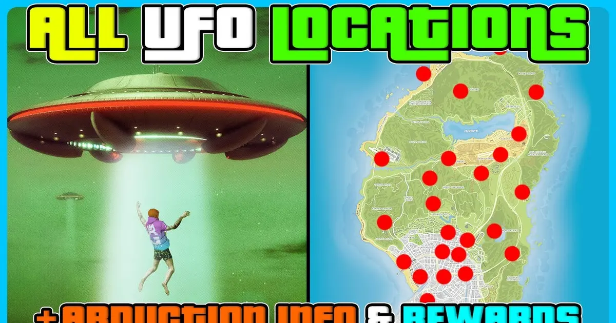 ALL UFO LOCATIONS In GTA 5 Online + New Weapon & How To ... — ... UFO INFOMATION 0:48 CALENDAR WALKTHROUGH 5:01 ABDUCTED BY ALIENS INFO 6:00 NEW WEAPON 6:15 HOW TO ESCAPE BUNKER 8:33 UFO EVEN REWARDS 10:12 UFO LOCATIONS.