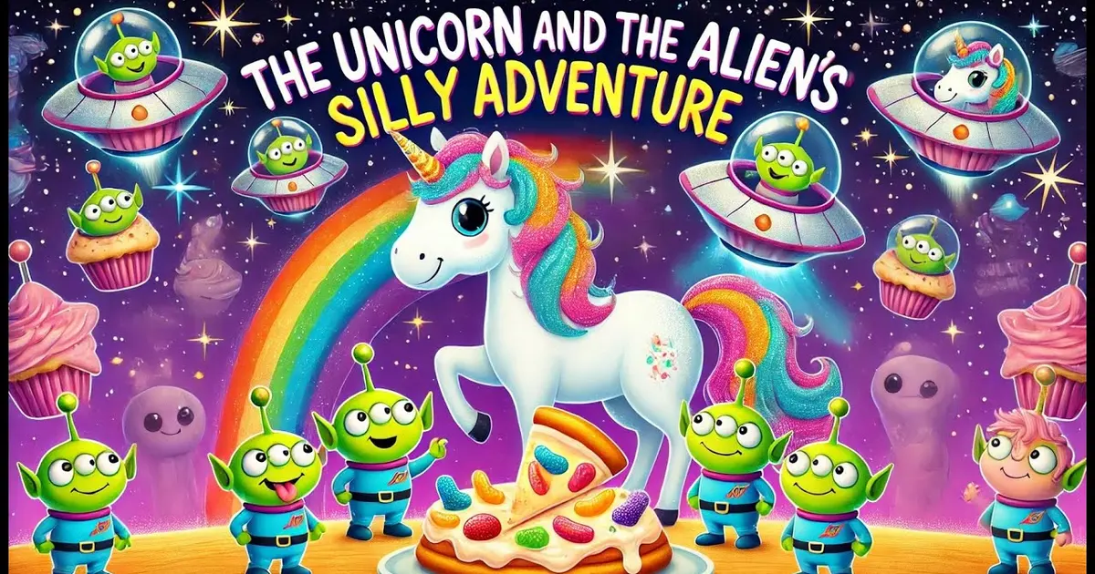 The Unicorn and the Aliens' Silly Adventure - YouTube — Sparklehoof the unicorn meets three silly aliens from the planet Zogonia, who arrive on Earth searching for the best pizza in the universe.